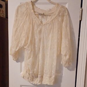 Dress Barn Cream Lace Blouse